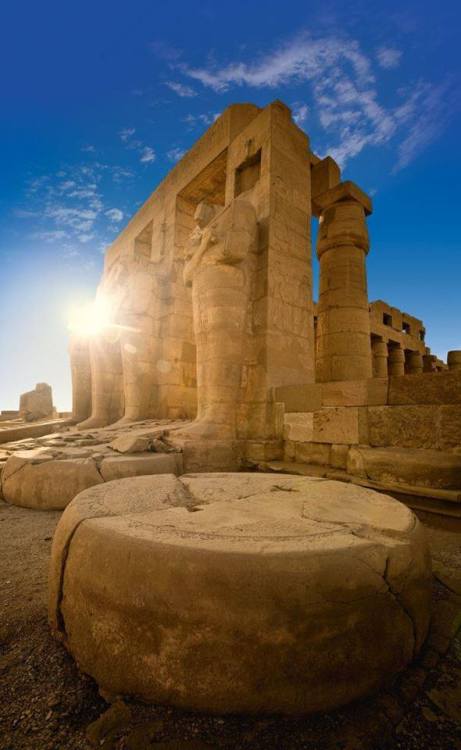 The Ramesseum is the memorial temple (or mortuary temple) of Pharaoh Ramesses II 19th dynasty 1279 -