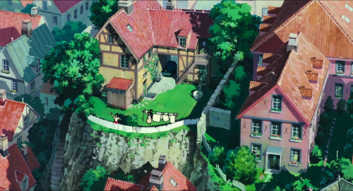 ghibli-collector:Koriko Town Rooftops - Kiki’s Delivery Service - Hayao Miyazaki (1989)