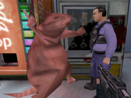 fangirltothefullest:deluxeloy:vr4300: New Yorkers be like “chill bruh the rat ain’t even that big”  What’s that blue thing next to the New Yorker?   Judging by the bullet proof vest I’d say that’s a pig. 