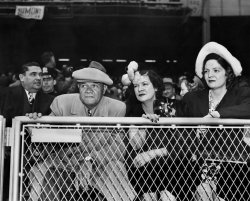 April 27, 1947: An unused photograph of Babe Ruth from his visit to Yankee Stadium after a return from Florida, where he had been recuperating from cancer treatments. Nearly 60,000 were in attendance for Babe Ruth Day. “Thank you very much, ladies...