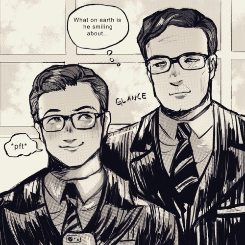 During a meeting.. UHH a random fake Kingsman doujin I doodled.. I was inspired by that interview I 