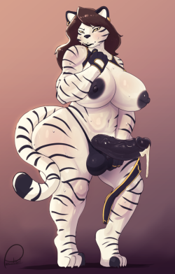 mrpeculiart:  Post-workout Tigress commission