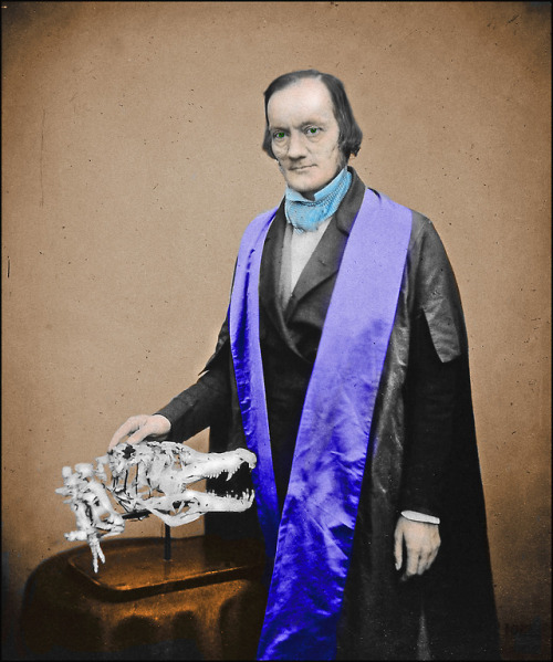 Richard Owen (1804 –1892)  Father of dinosaurs   Colorized black and white phot