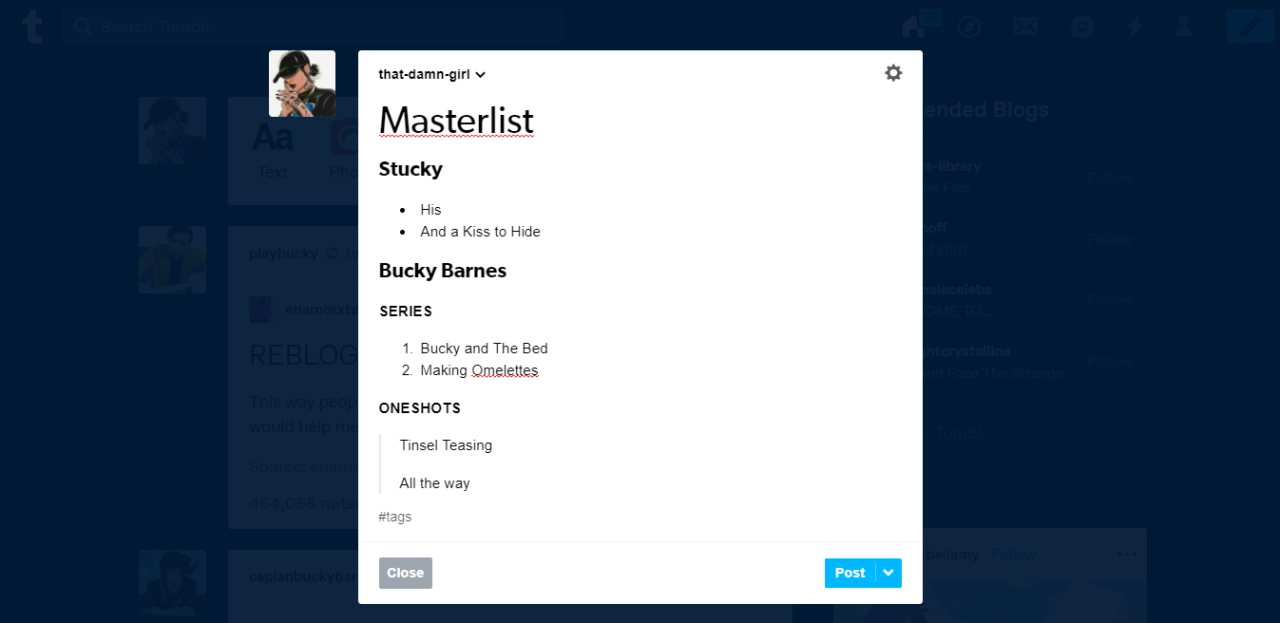How to Make MasterList on Tumblr? Create Tumblr MasterList on Tumblr Web  App 