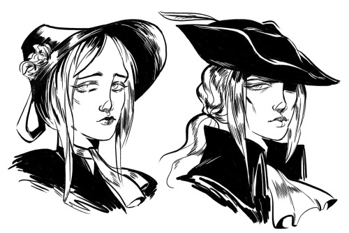 bloodborne drawins from this week done between the mountain of hwork i’m being buried beneath :,,,,)