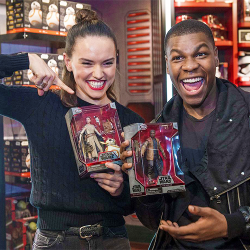 daisyridleydaily:  Daisy and John Boyega at the Disney Store to celebrate the launch