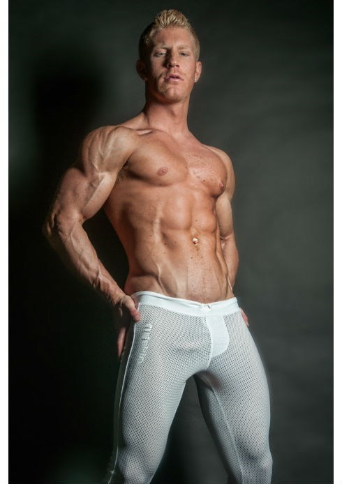 guys-with-bulges:  Nick DiCristina as captured by photographer Carl Proctor. The CMI model wears gear by Rufskin in these snaps designed by Hubert Pouches. (via Sticky)
