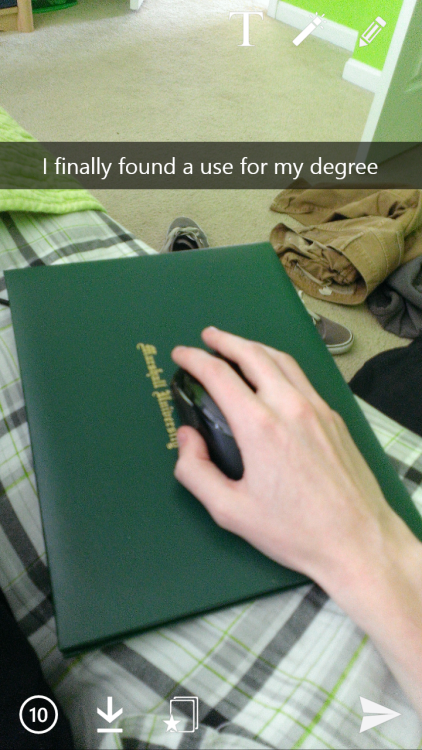 randomfandomteacher:groovychainsaws:americasnexttopyodeller:groovychainsaws:American educationpeople who do performing arts degrees  Mine is a Bachelors of Science in biomedicine with honors. I graduated 7 months ago and now I sell cell phones.   Whoop