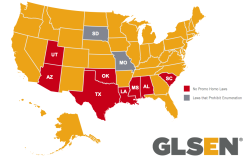 reginechassagnarly:     policymic:  8 states with anti-gay laws similar to Russia’s  While the situation in Russia is dire, it’s hardly the only place to have instituted a law banning “gay propaganda.” In fact, as a map from the Gay, Lesbian