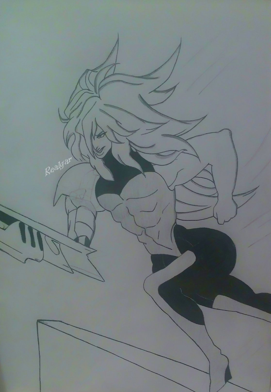 loomiechu:  @happyds‘s gemsona Realgar fanart in sorta mid-weapon summoning while