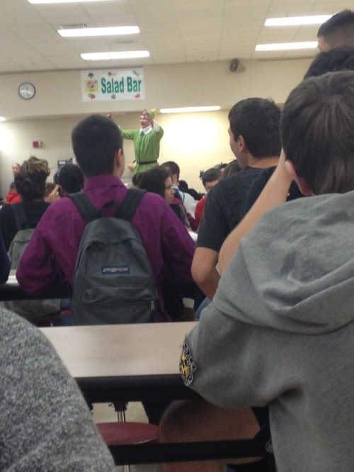 protaq:nicrouhohoho:today during lunch this kid dressed as buddy the elf stood up and said “the best
