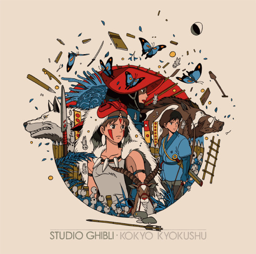 bathcrone:STUDIO GHIBLI KOKYO KYOKUSHULimited edition Studio Ghibli compilation vinyl album covers d