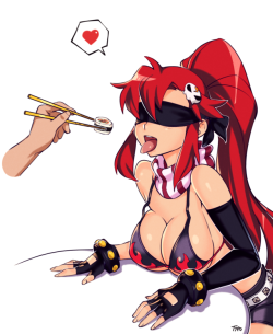 requiemdusk:  Yoko gets some samples.