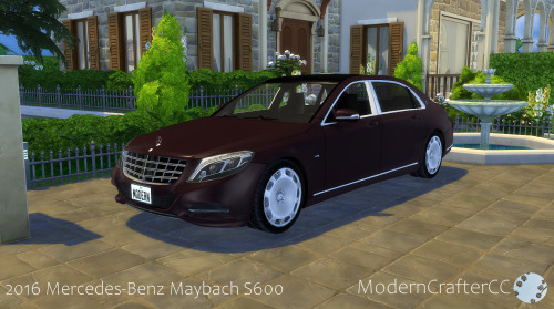 The Sims 4 - 2016 Mercedes-Benz Maybach S600~  Polycount: 14705 (Lowpoly)~  13 Swatches&nb