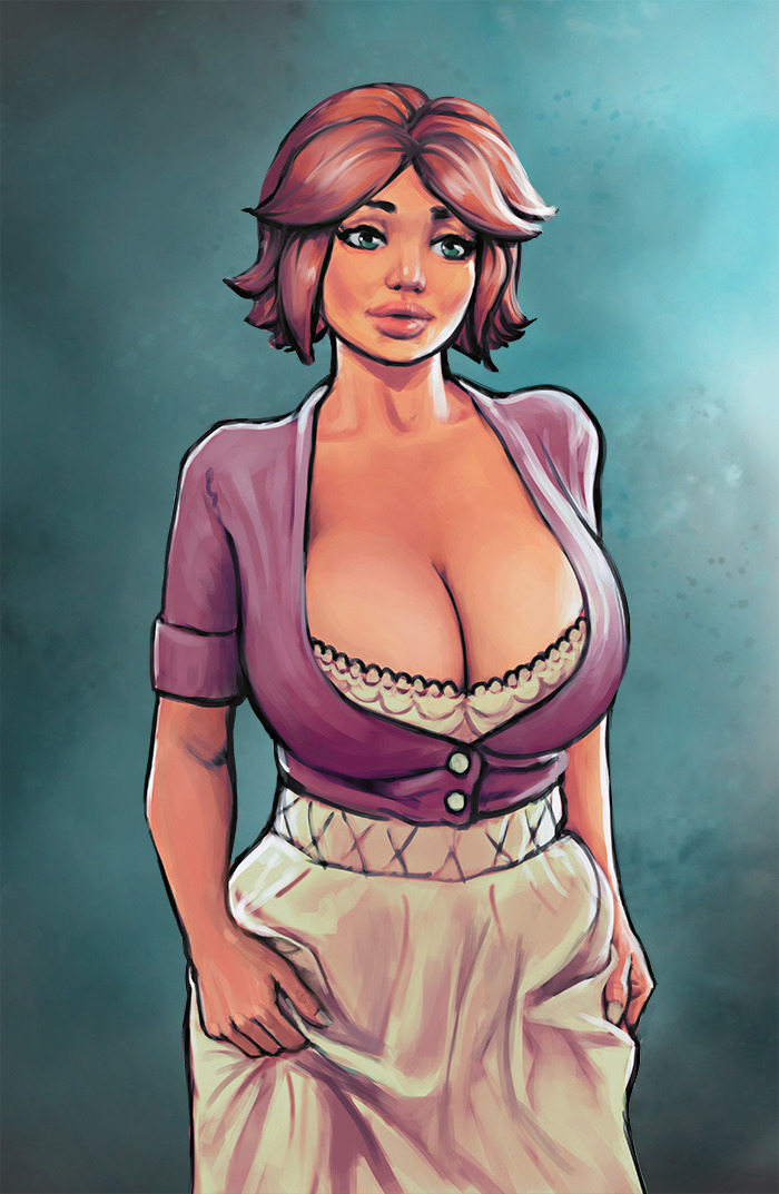 boobsgames:  New version of Jenna, mother of protagonist’s friend from my game.