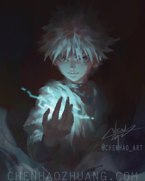 Another day, another painting. This time is my boi Killua⚡️ from Hunterxhunter.⚡️ one of my most fav