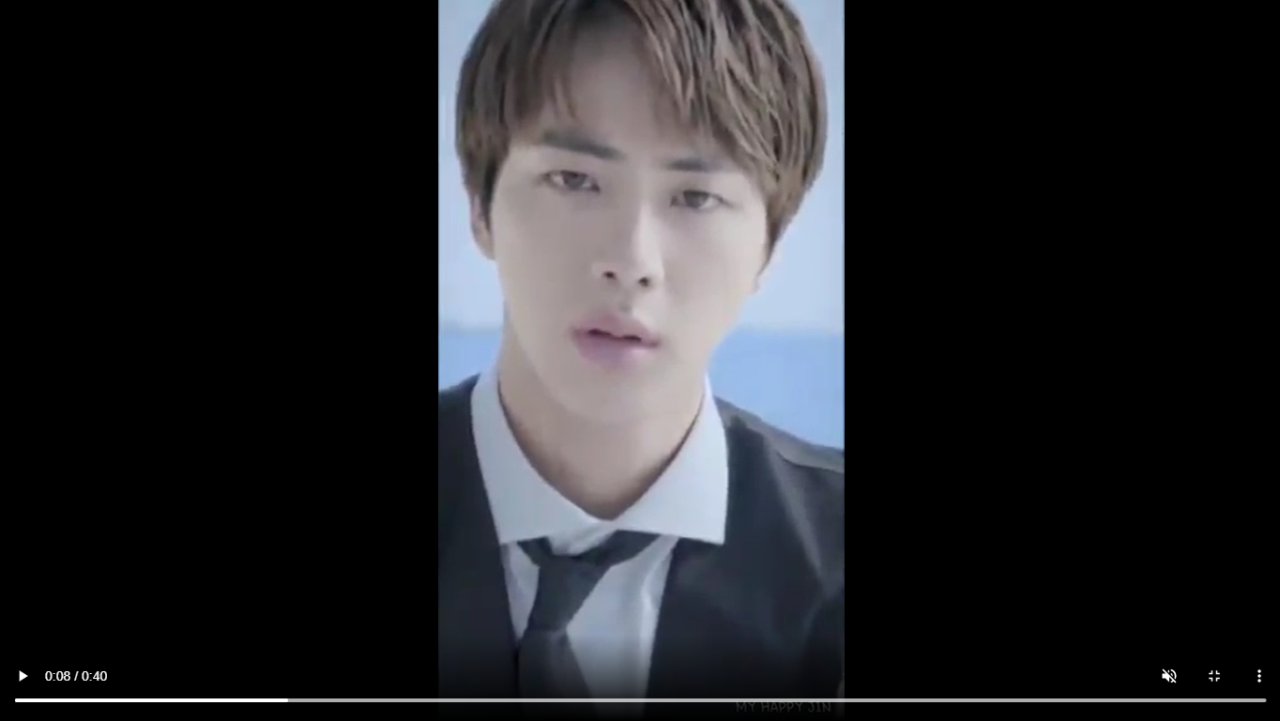 BTS Jin white shirt black tie brown hair