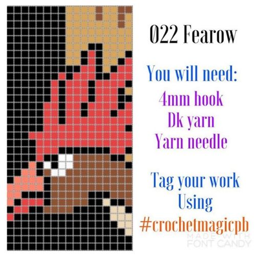 Here is the pattern for 022 Fearow planning to do my live feeds on YouTube from now on so the videos