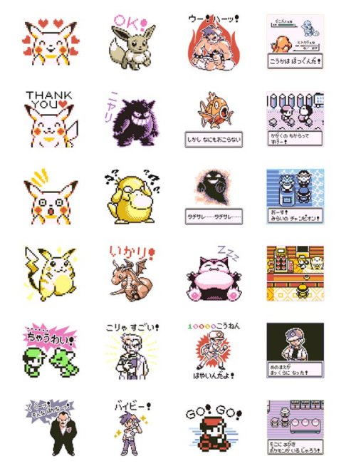 caterpie:Old school Pokémon LINE stickers