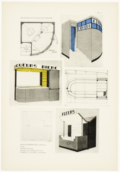 J. Mayor, Urban kiosks and pavilions, 1925. L’exposition internationale des arts decoratifs modernes