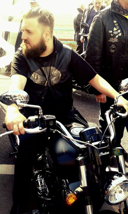 iamguerillasforever:  Testing the Indian scout motorcycle at Brightona. 