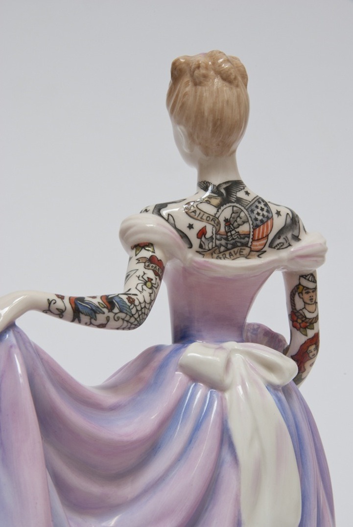 asylum-art:  Jessica Harrison, The Painted Ladies, art porcelain, sculpture, tattoos.