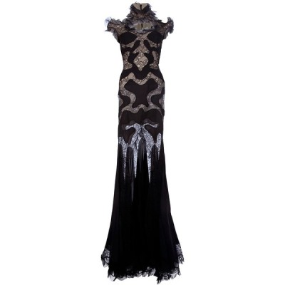 ALEXANDER MCQUEEN lace panel evening dress ❤ liked on Polyvore (see more long ball gowns)