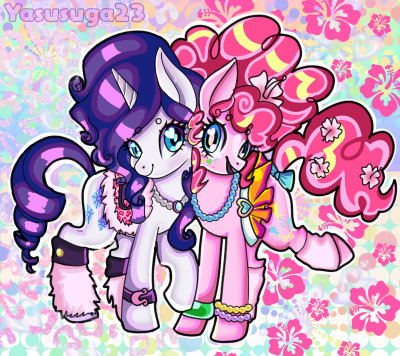 cd-romant1c:rarity and pinkie gyaru inspired!!! porn pictures