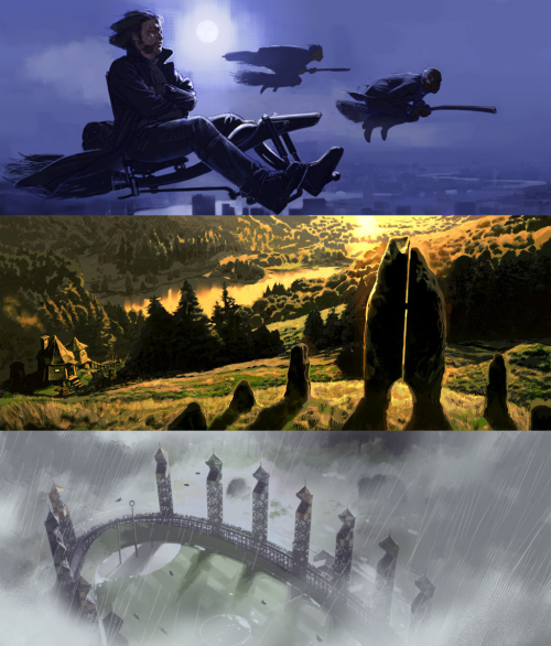 dreamydrarry:potterswheeezy:Harry Potter Film Concept Art by Adam Brockbank (x)these are so beautifu