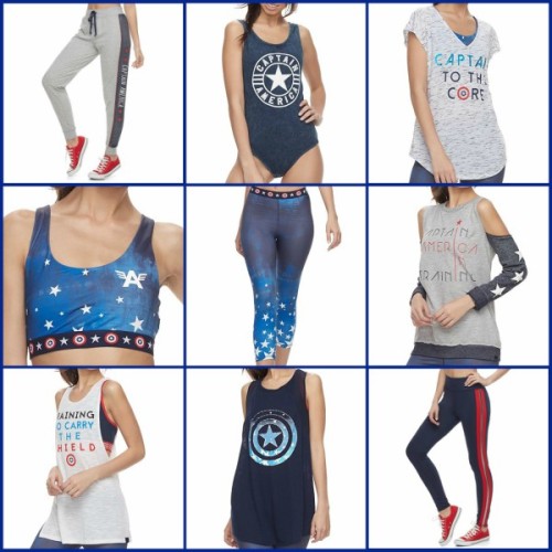 Her Universe’s second Captain America active wear collection for Kohl’s is finally online! 