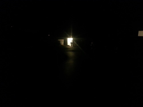 This is a picture of what I see when I&rsquo;m walking home after work. The entrance-way light of my