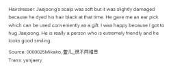 pitu-yunjae:  [TRANS] What a hairdresser