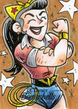 yourfathersmustache:  “DC Bombshells” sketch card #18I did a large artist series of sketch cards that will be randomly inserted into Cryptozoic entertainment DC Bombshell series 2 trading card packs!