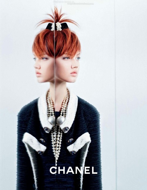timeless-couture: Lindsey Wixson photographed by Karl Lagerfeld for Chanel Spring/Summer 2014 Campai