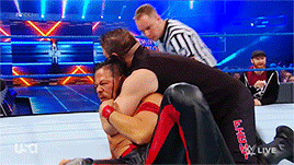 mith-gifs-wrestling:  Daniel Bryan seems to be having a hard time resisting Sami Zayn’s come-hither charms.