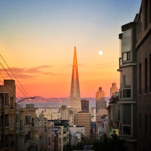 Sunset from Nob Hill in San Francisco