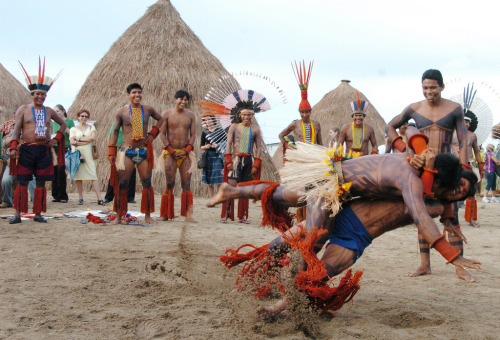 Karajá (Iny) people, Araguaia River basin, Brazil. Karajá people live in a 180-mile-long area in cen