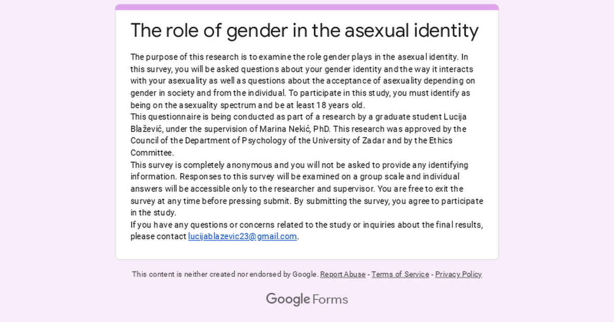 The role of gender in the asexual identity 