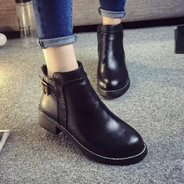 fastfashionofworld:  Buckle Rivet  Ankel Chunky Heel Martin Boots  Leather Low Heel Slip On Ankle Boots  Zipper Ankle Chunky Heel Knight Martin Boots  Discount code: 20off1829 