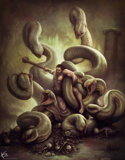 monstersandwhimsy:  Hercules vs Hydra by ~KENBARTHELMEY 