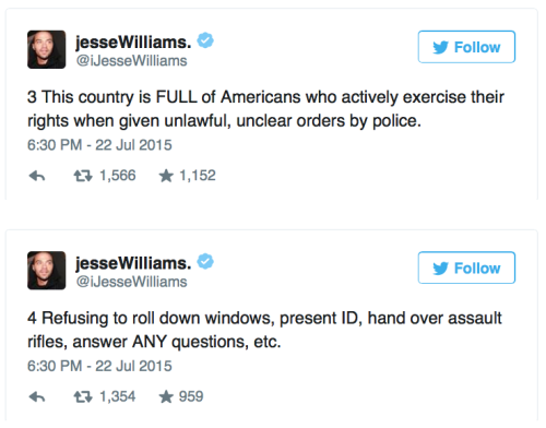 micdotcom:  Jesse Williams just destroyed the racist double standard of policing in America In 24 posts on Twitter, the actor argued the real problem was not the single case of Sandra Bland or the state trooper who arrested her, but the double standard