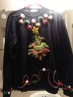 cactusofthenight:  They’re letting us wear ugly sweaters tomorrow at work, so I constructed the Kringlefucker sweater. Merry shitscram, you guys.
