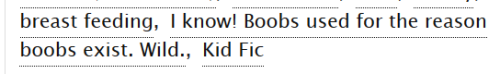 thatvermilionflycatcher:ao3tagoftheday:The AO3 Tag of the Day is: Who knew that boobs don’t have to 