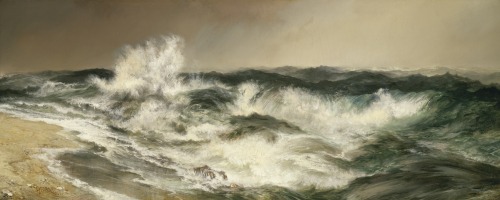lionofchaeronea:The Much Resounding Sea, Thomas Moran, 1884