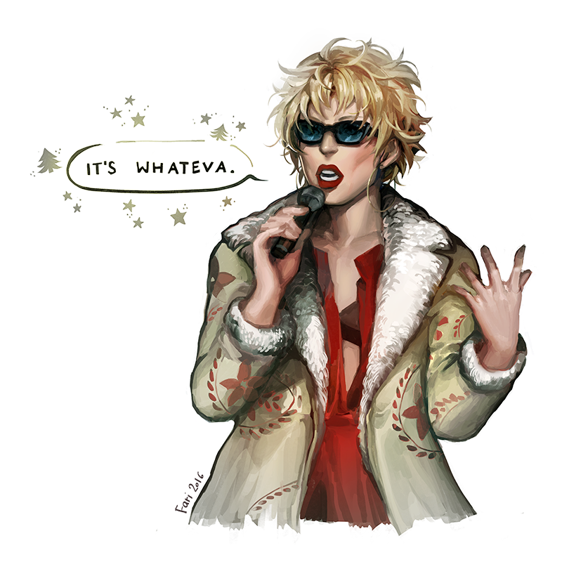 thwoorp:  Christmas Queens doodles vol… 4.5. Because it’s whateva. 