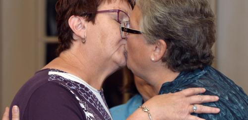 tobelumberjill: micdotcom: The lesbian couple Kim Davis tried to stop from getting married just got 
