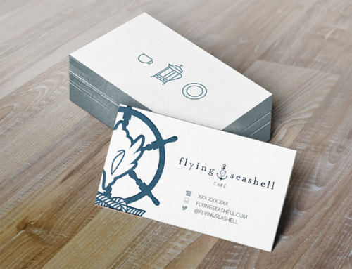 flying seashell business card designs!