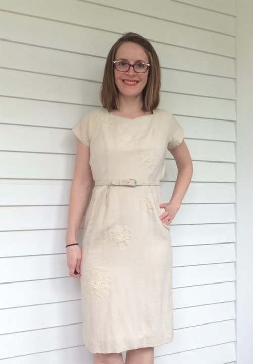 Vintage 50s Franklin Original Neutral Dress 