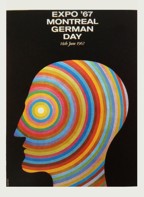 Jürgen Spohn, poster artwork for German Day / Expo 67 Montreal, 1967. From the book “Das Plakat ist 