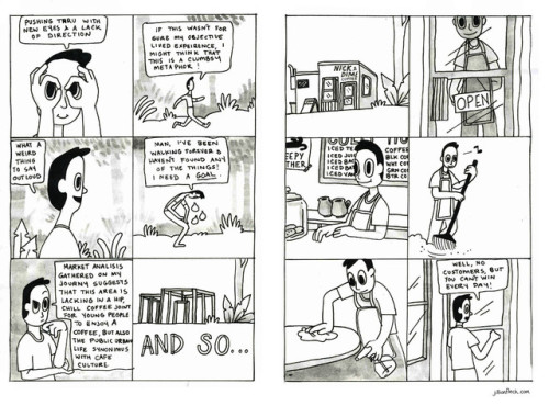 PUSH THRU by Jillian FleckFinally a new comic!  Made for the Comics Workbook Composition Competition